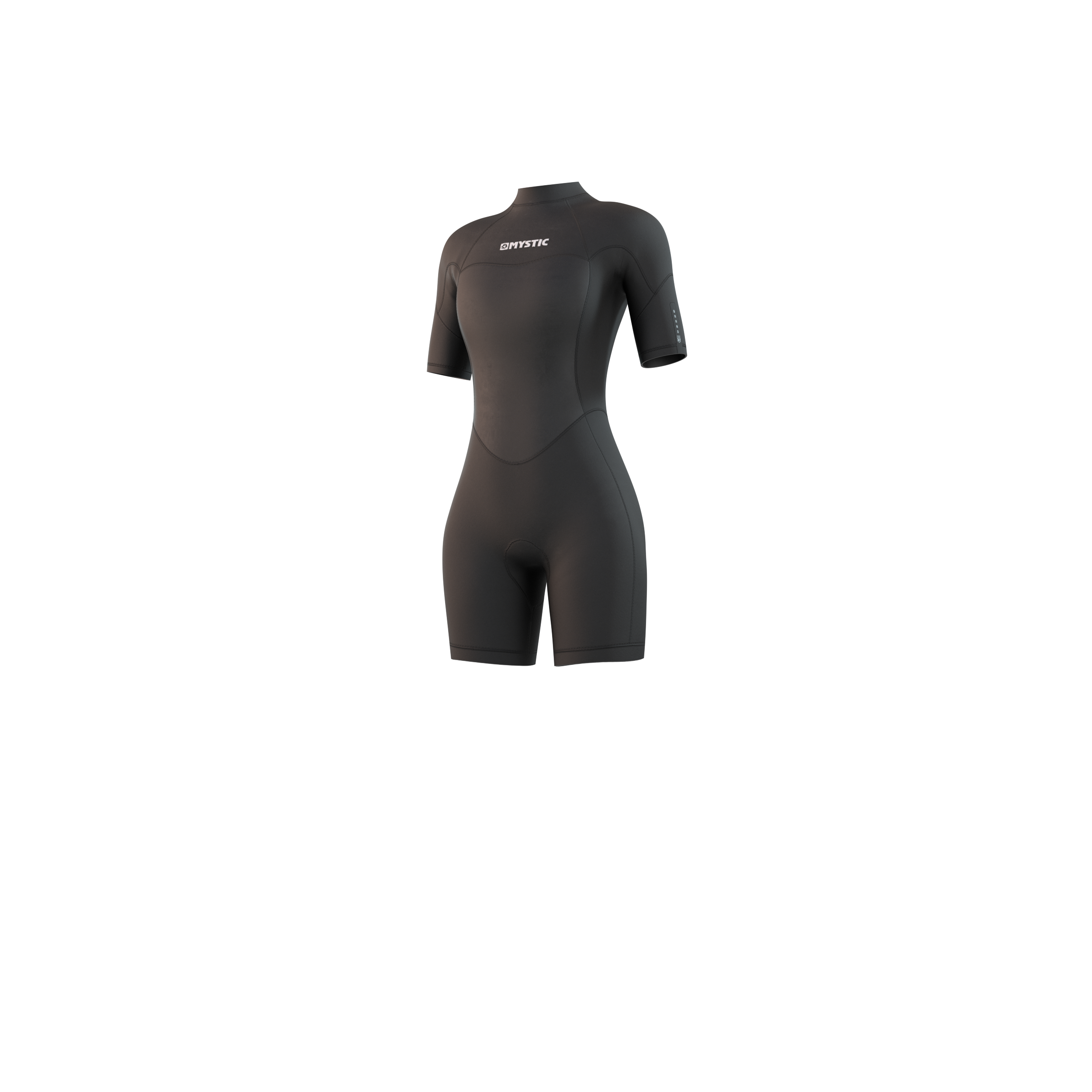 Mystic Brand Shorty 3/2mm Bzip Flatlock Women black, front view