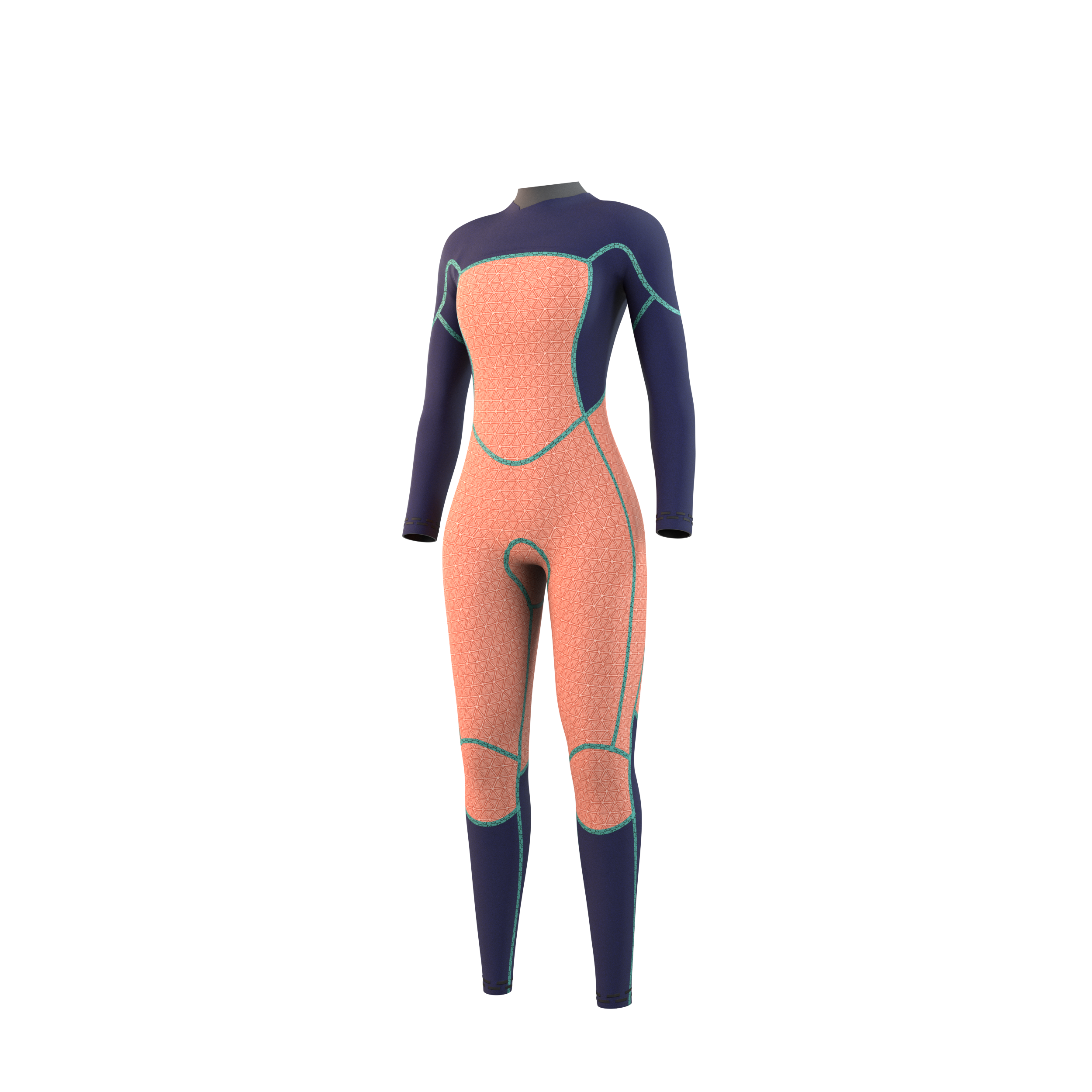 Mystic Jayde Fullsuit 5/4mm Double Fzip Women orange, front view