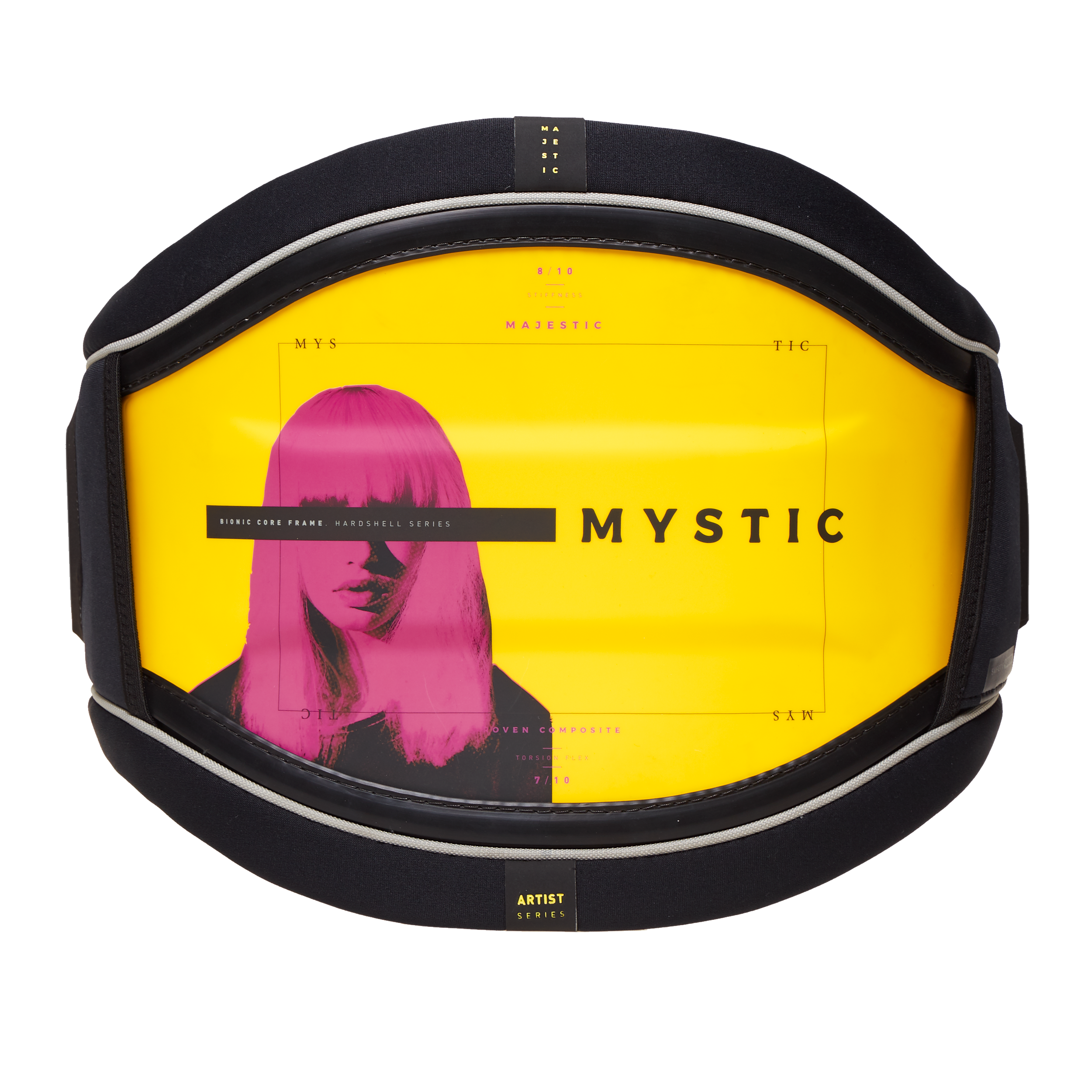 Mystic Stealth Waist Harness 2023 yellow, back view