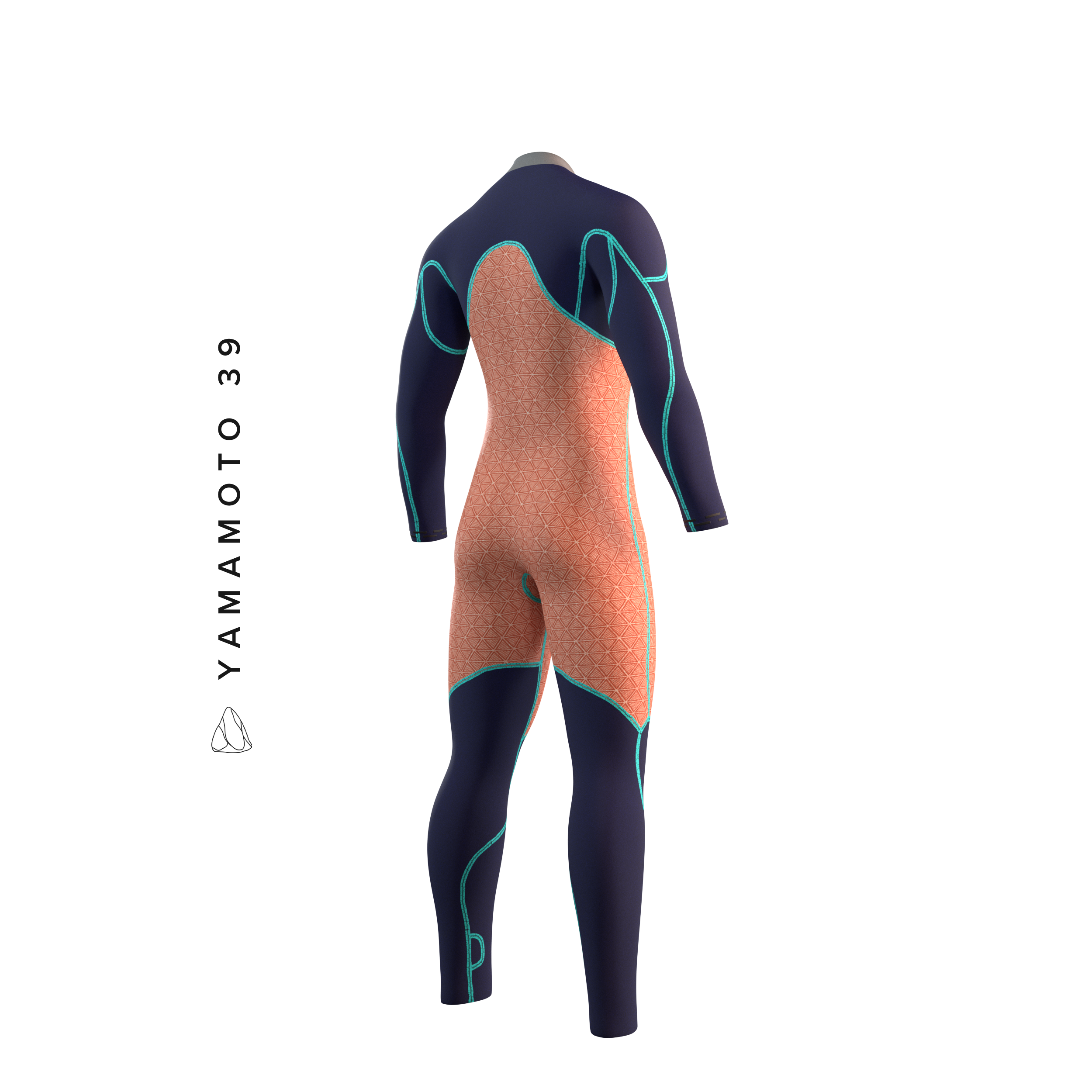 Mystic Majestic Fullsuit 5/4mm Fzip 2023 orange, back view