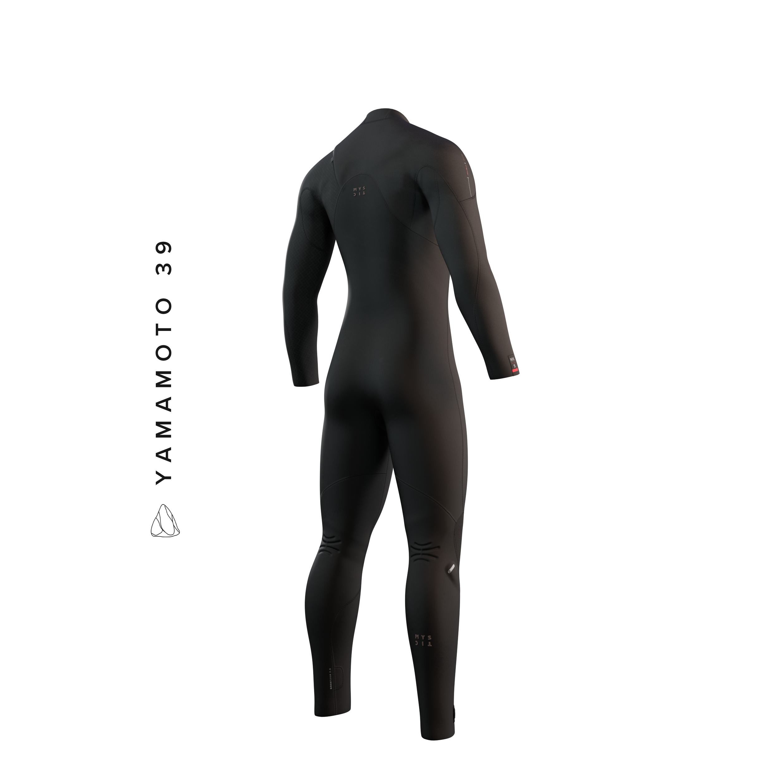 Mystic Majestic Fullsuit 5/4mm Fzip 2023 black, back view