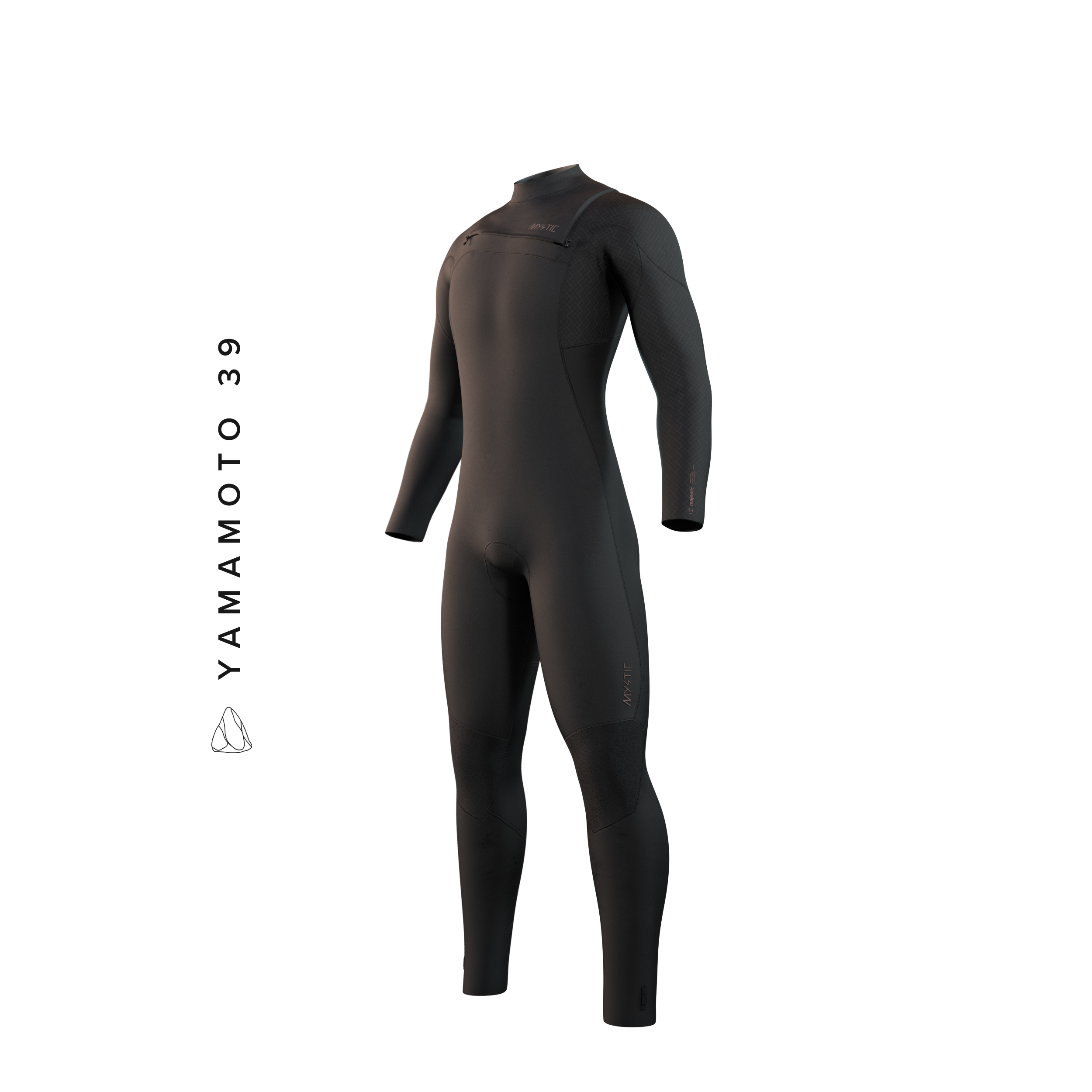 Mystic Majestic Fullsuit 5/4mm Fzip 2023 black, front view