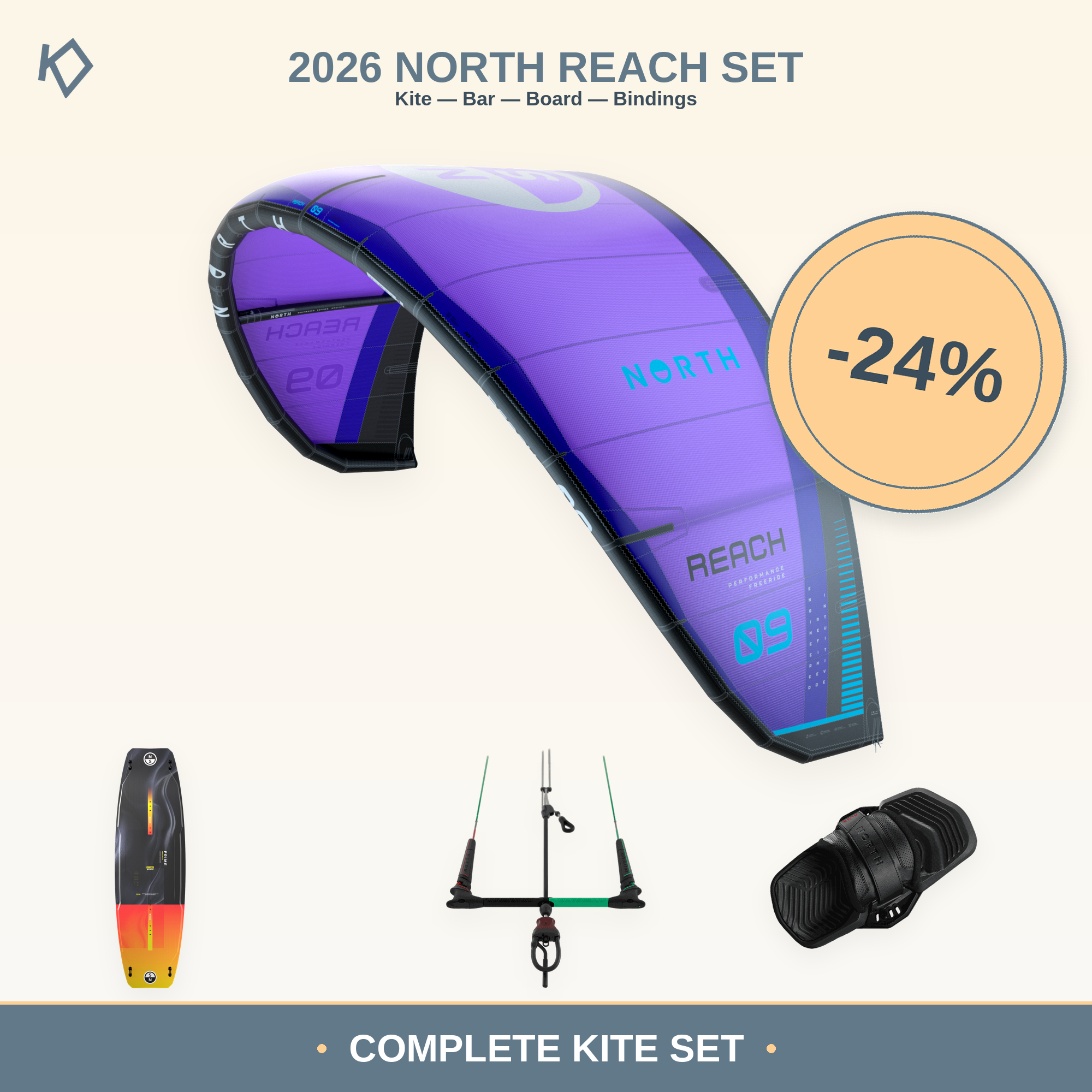 North Reach + Prime 2026 Kitesurf Set