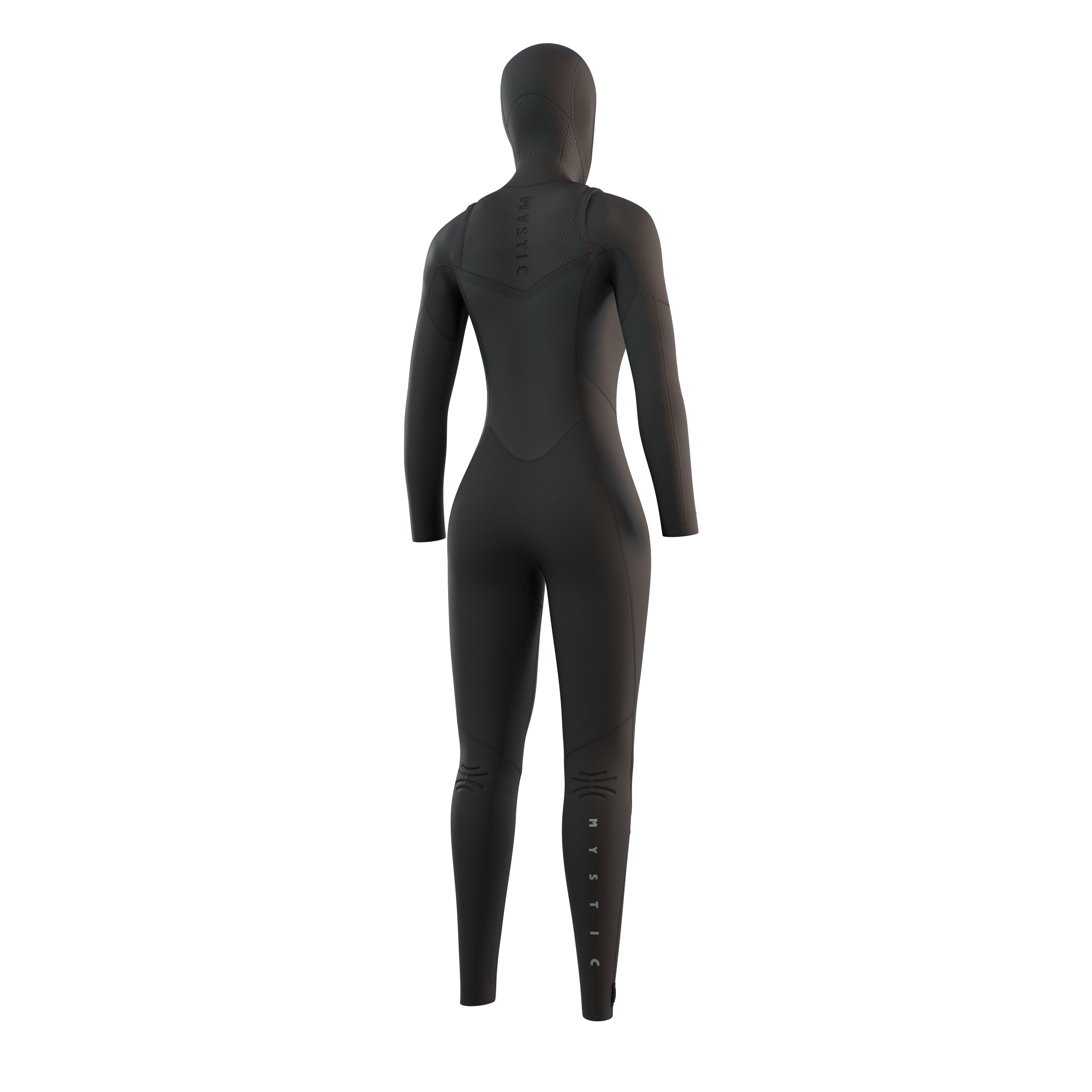 Mystic Gem Hooded Fullsuit 6/4/3mm DFzip Women black, back view