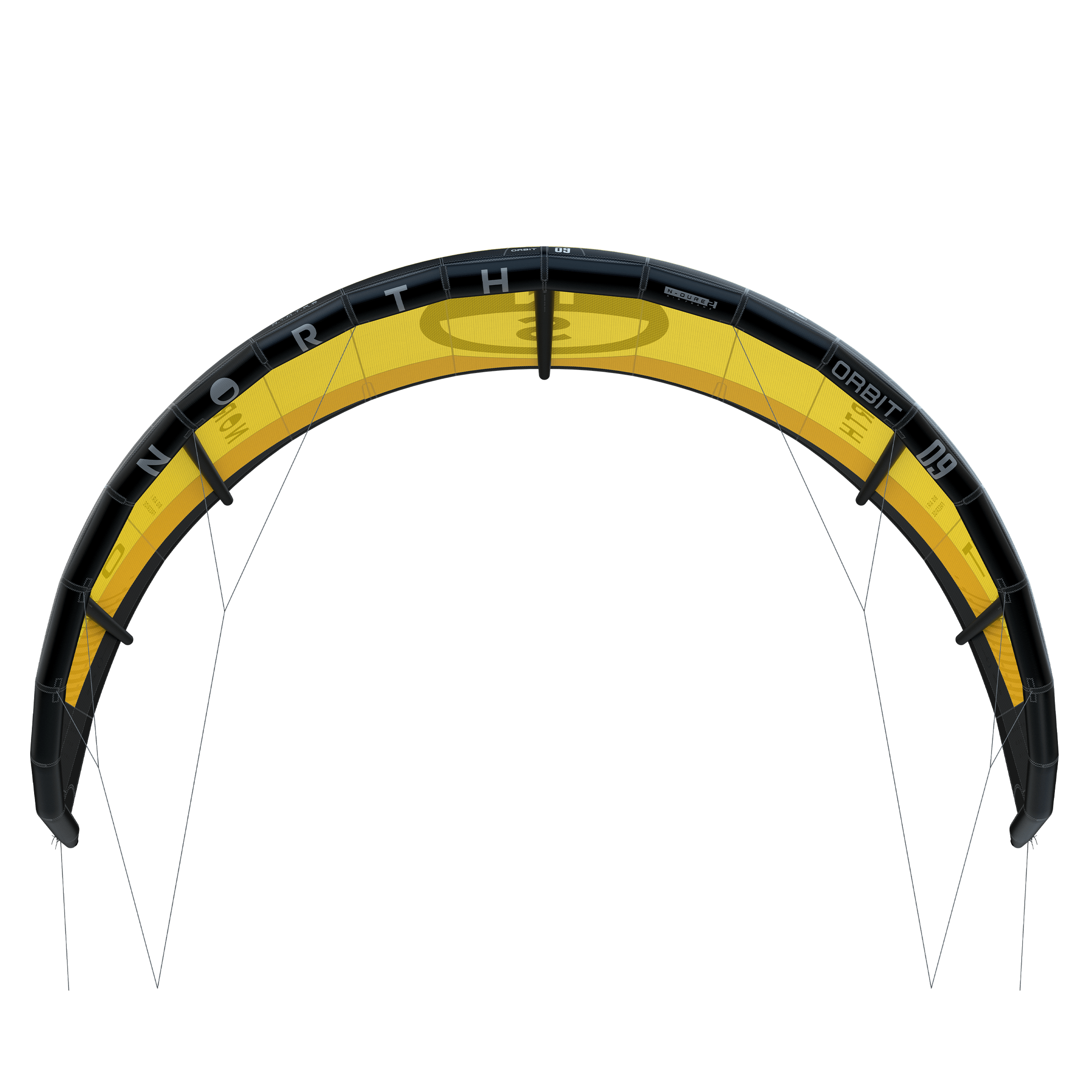 North Orbit Kite 2025 yellow, front view