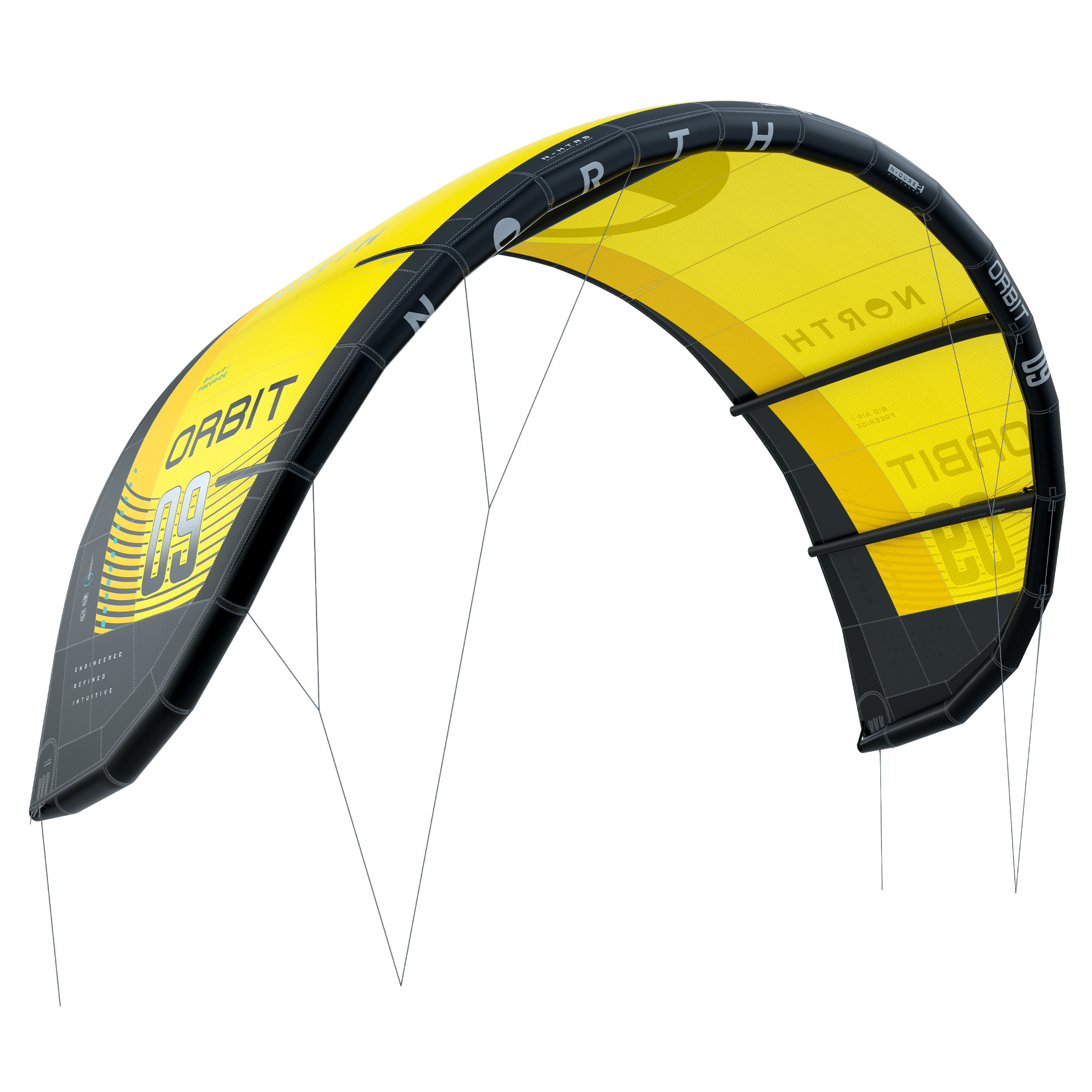 North Orbit Kite 2025 yellow, side view