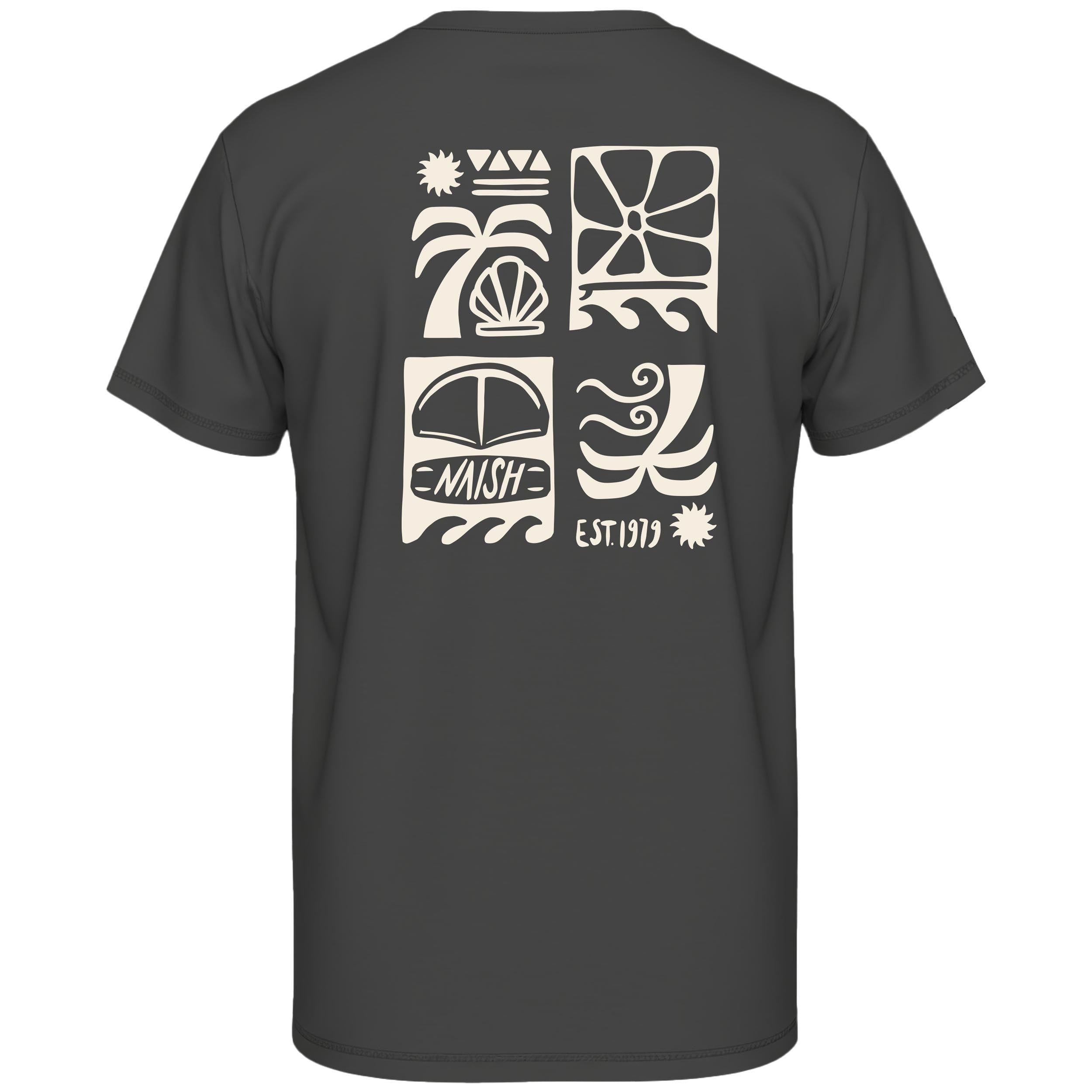 Naish 1979 Loose Fit Tee Charcoal achterkant