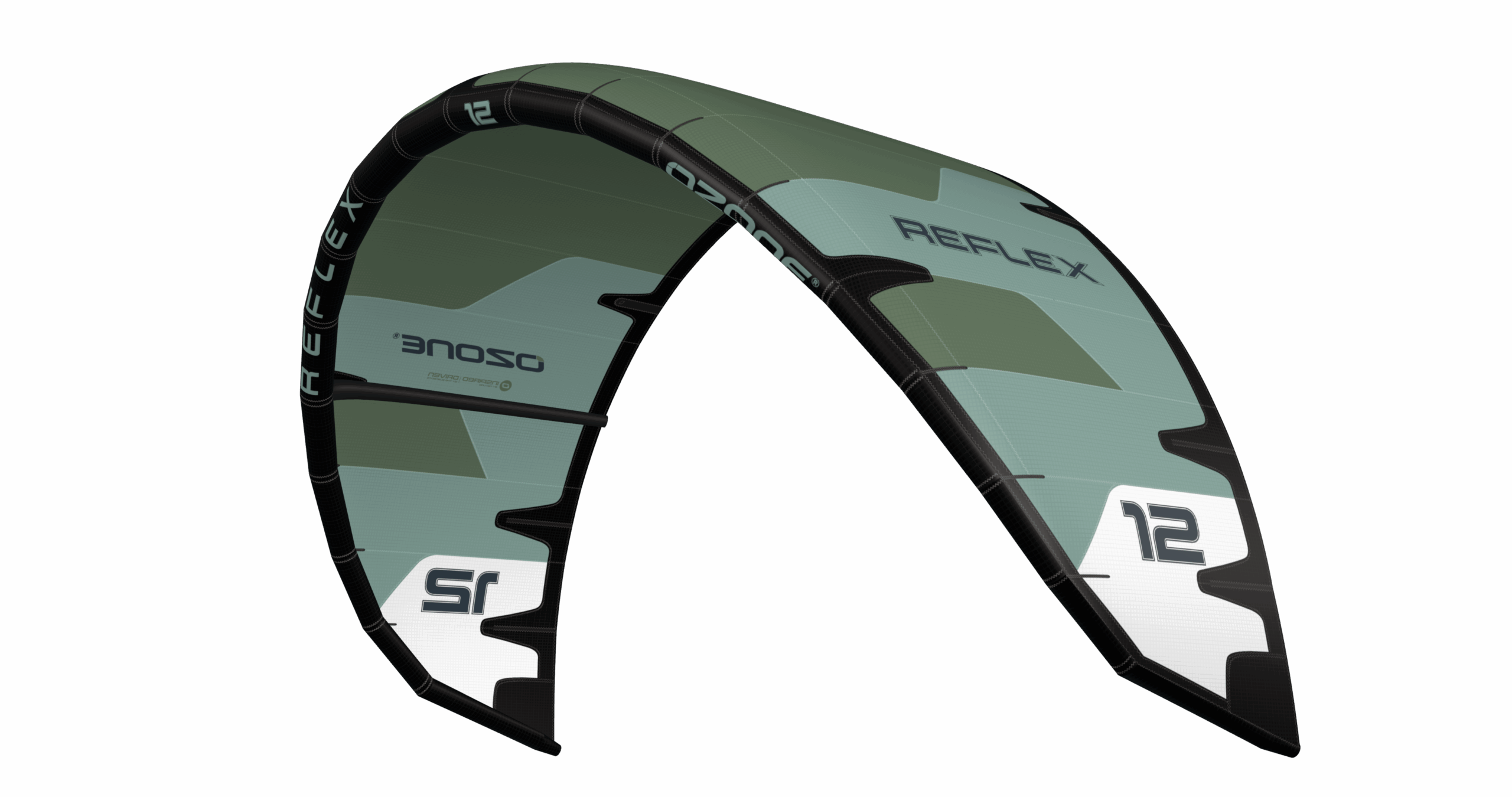 Ozone Reflex kite – Olive Green/Sage Green/White