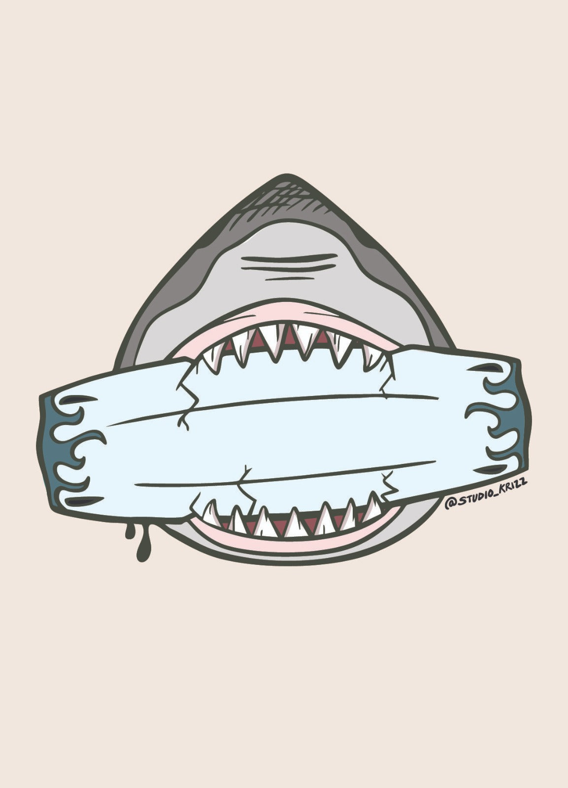 Studio Krizz kaartje Shark