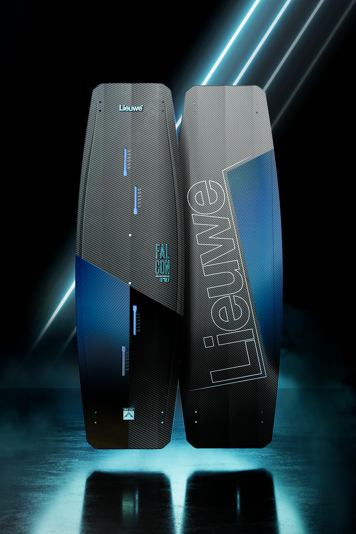 Lieuwe Falcon Kiteboard blue, detail