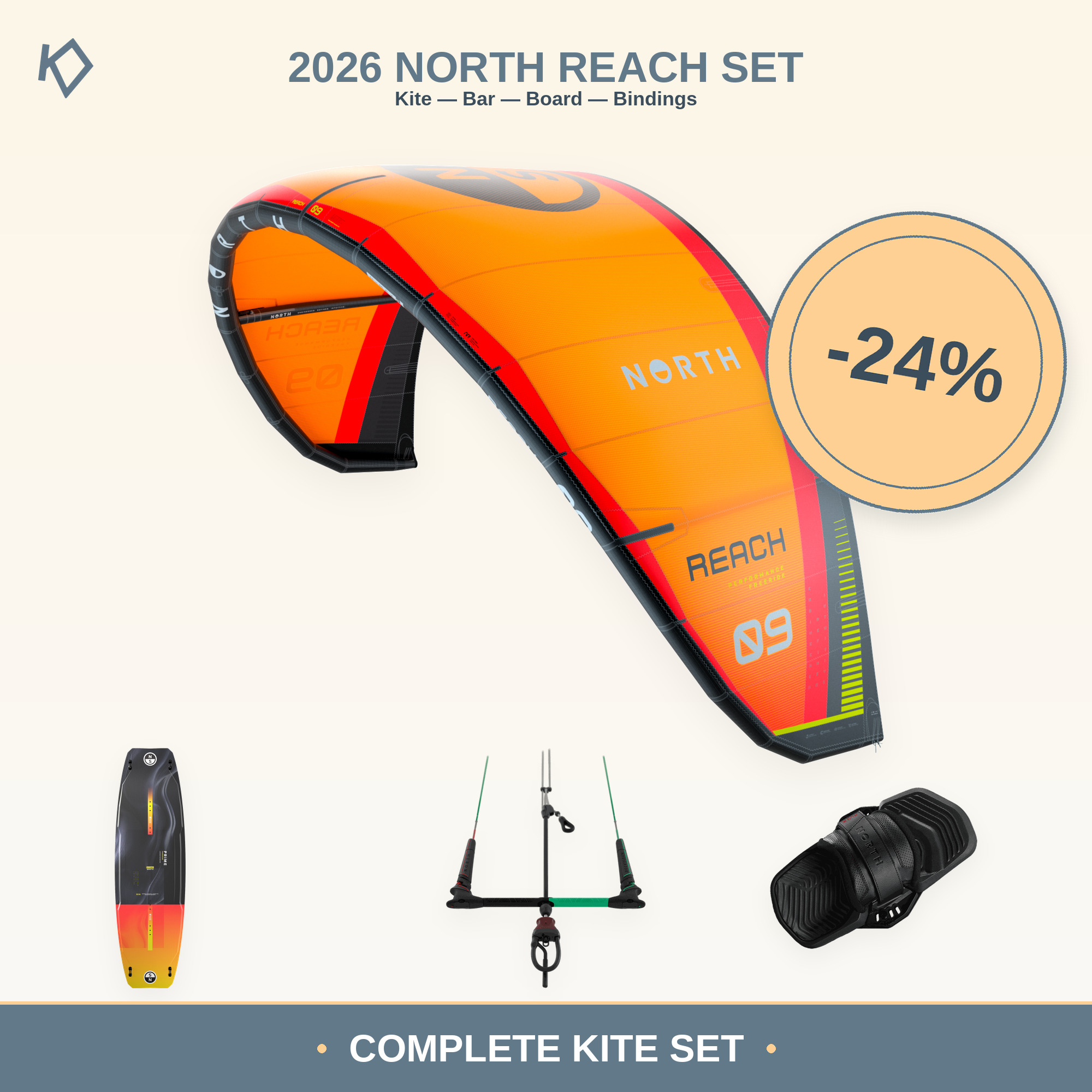North Reach + Prime 2026 Kitesurf Set
