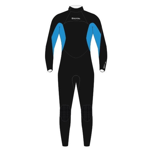 Mystic Rental Fullsuit 5/4mm Bzip Junior blue, front view